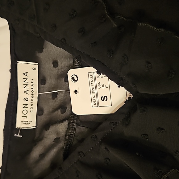 Jon & Anna Contemporary Sheer Ruffle and Dot Pattern Blouse - Picture 7 of 7